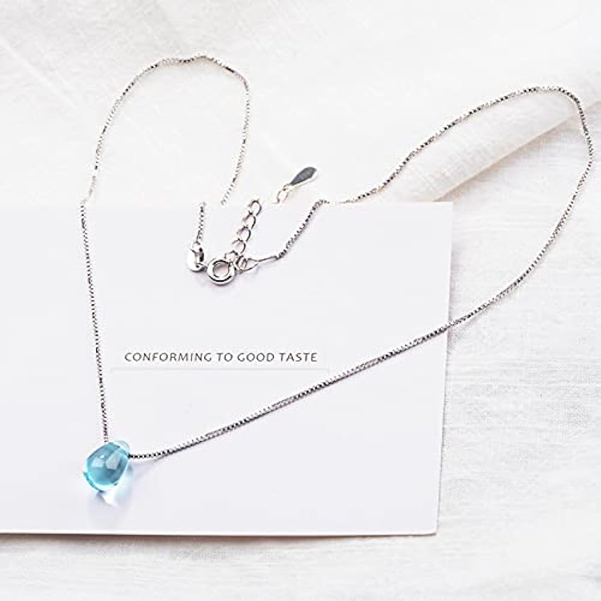 HCMA 925 Argent Simple Mariage Bleu Goutte d´eau Larmes Collier en Cristal + Boucles d´oreilles + Bracelet pour Femmes Ensembles de Bijoux vxHp5BYU