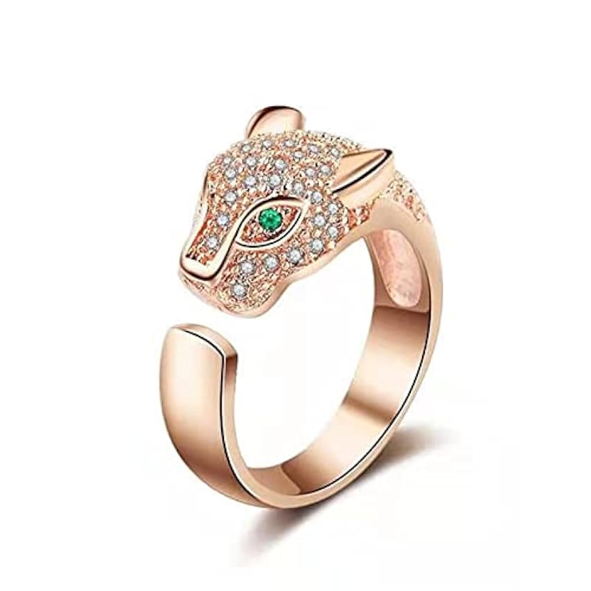 Mode Colle Crystal Inlaid Bague Léopard Ouverture Perso