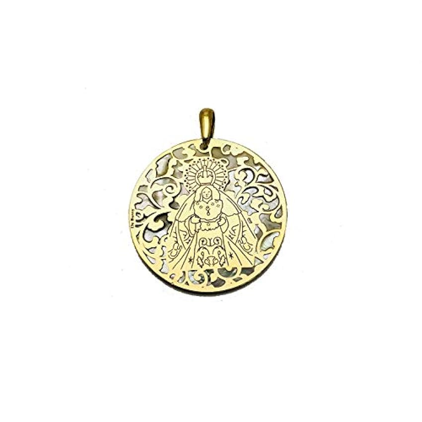 Médaille Vierge de Macarena en Argent Sterling recouverte d´or 18 carats 8Q63kESv