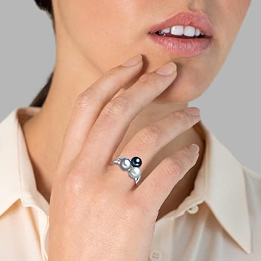 Valero Pearls Bague avec perle pour Femme en 925/- Argent sterling Perle de culture d´eau douce env. 6,0-7,0 mm aLYD9up6