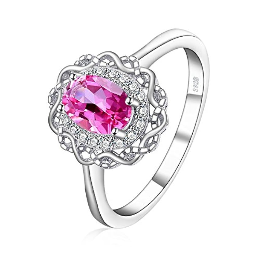 JewelryPalace 1ct Infini Halo Bague Vintage Ovale Natur