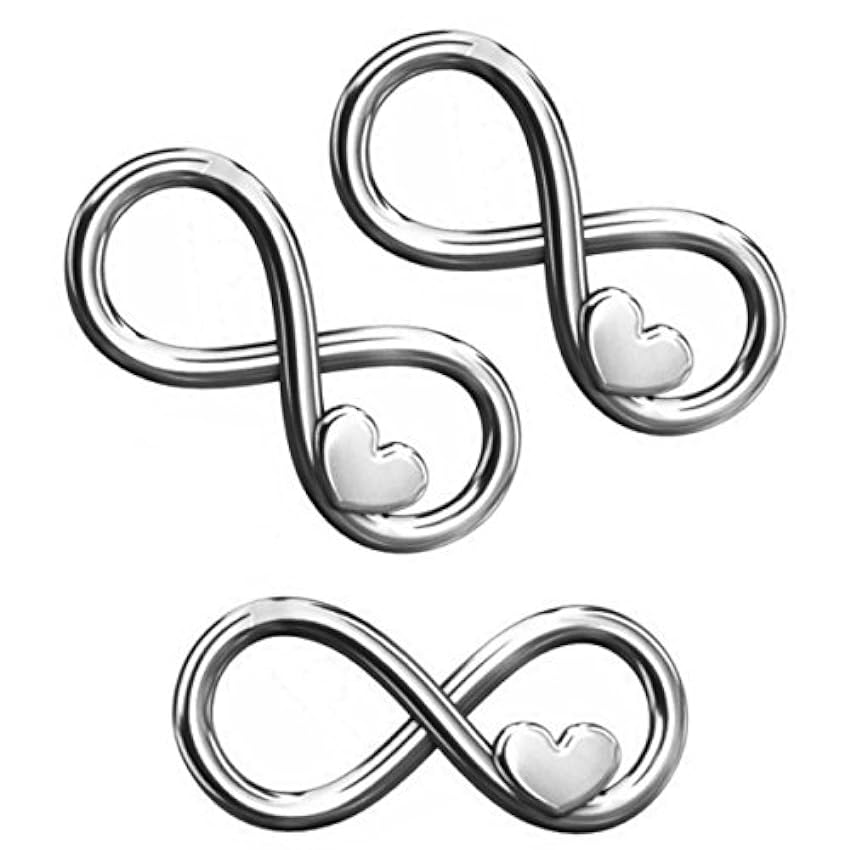 My-Bead 3 pièces Carriers pendentifs Infini avec cœur Argent 925 Charms pour la Femme pour Bracelets et Colliers DIY iOspcDSr